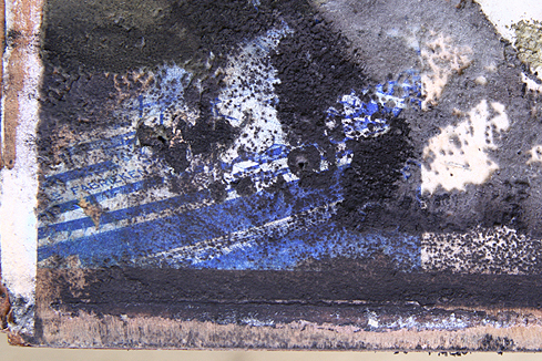 Photo n 3 : Formation de crotes de moisissures, en noir sur l'image
