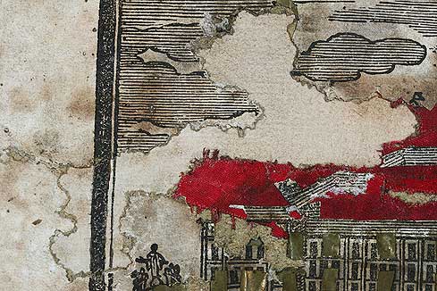 Bild 4: Nachher: Mit Büttenpapier ergänzte Fehlstelle.