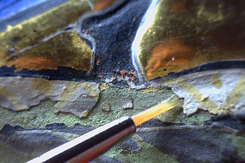 Festigung von Farbschichten